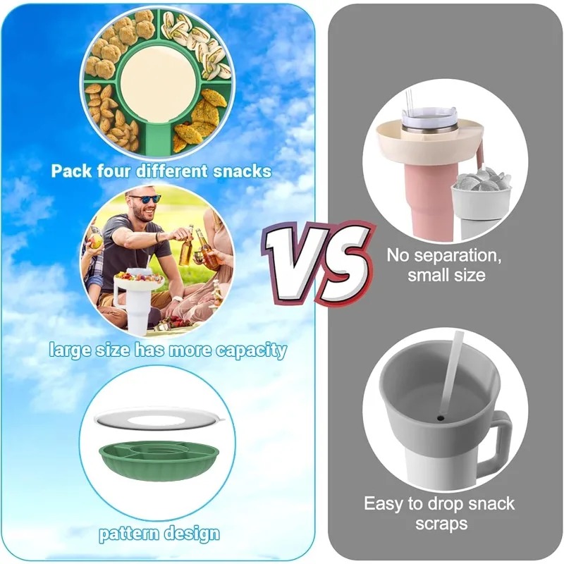 Home Cinema Food - Divided Snack Plate with Cup Holder