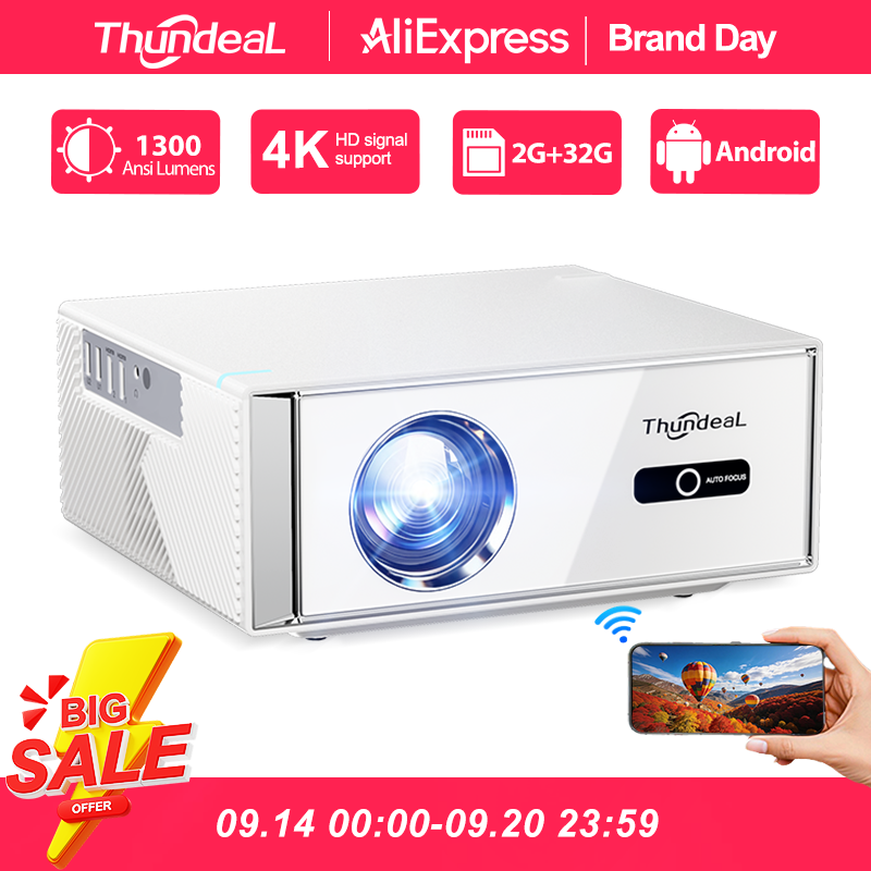 Home Cinema Mini - ThundeaL TD95W Projector 4K Full HD