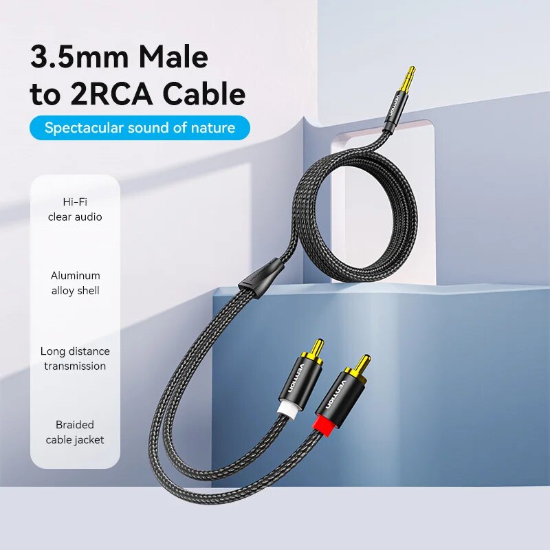 Vention RCA Cable 3.5mm to 2RC - đánh giá và giá Home Cinema Pc