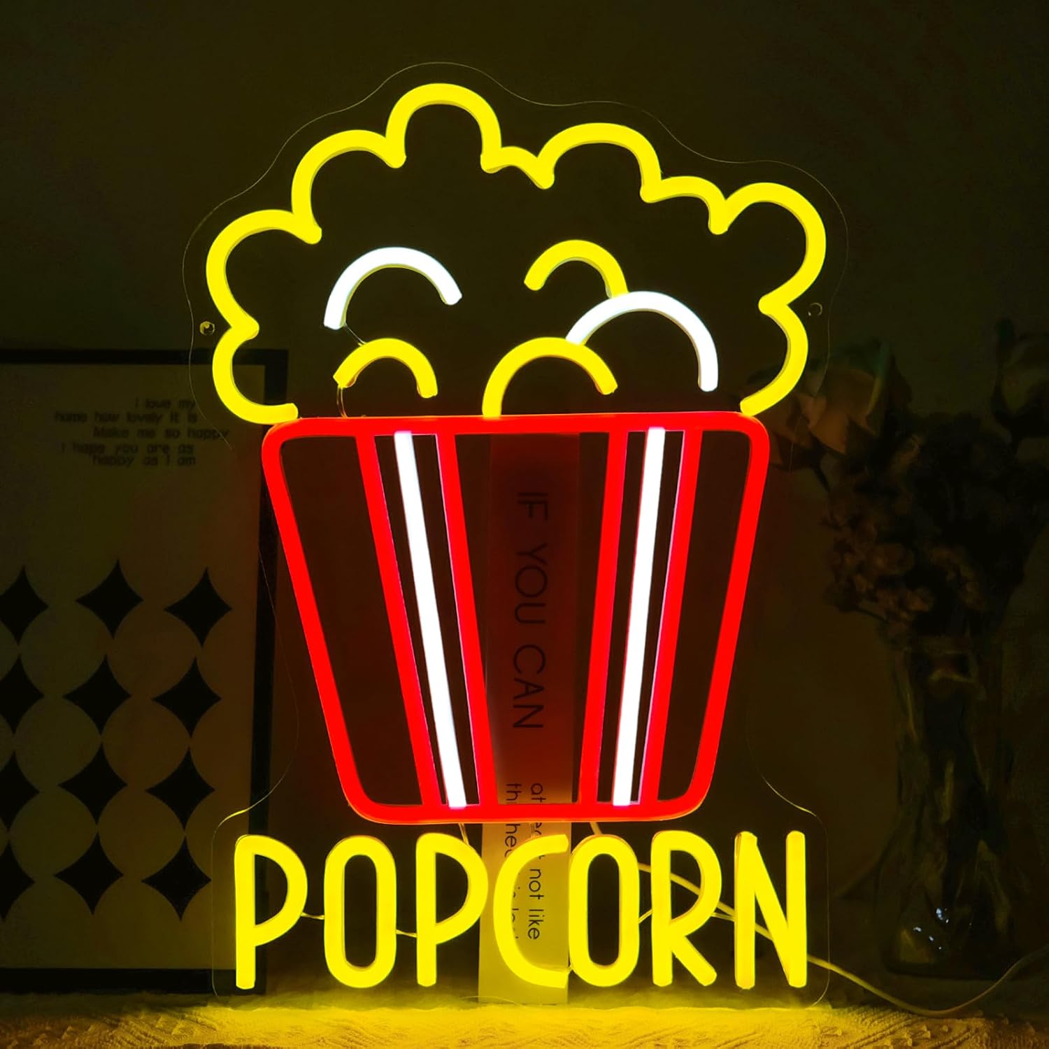 Popcorn Neon Sign Dimmable Foo - đánh giá và giá Home Cinema Food