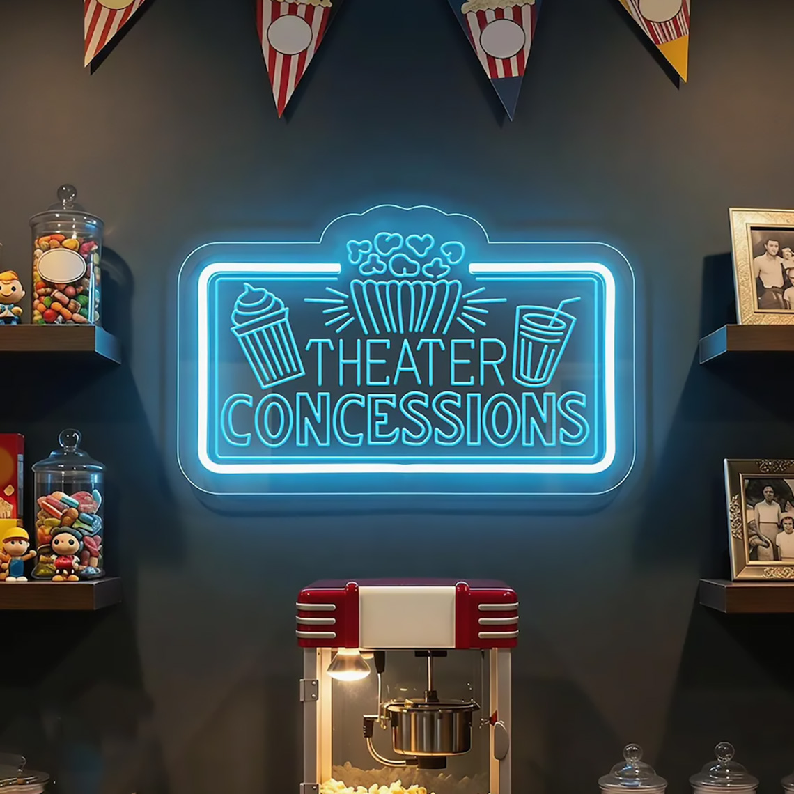 Theater Concessions Neon Sign  - đánh giá và giá Home Cinema Food