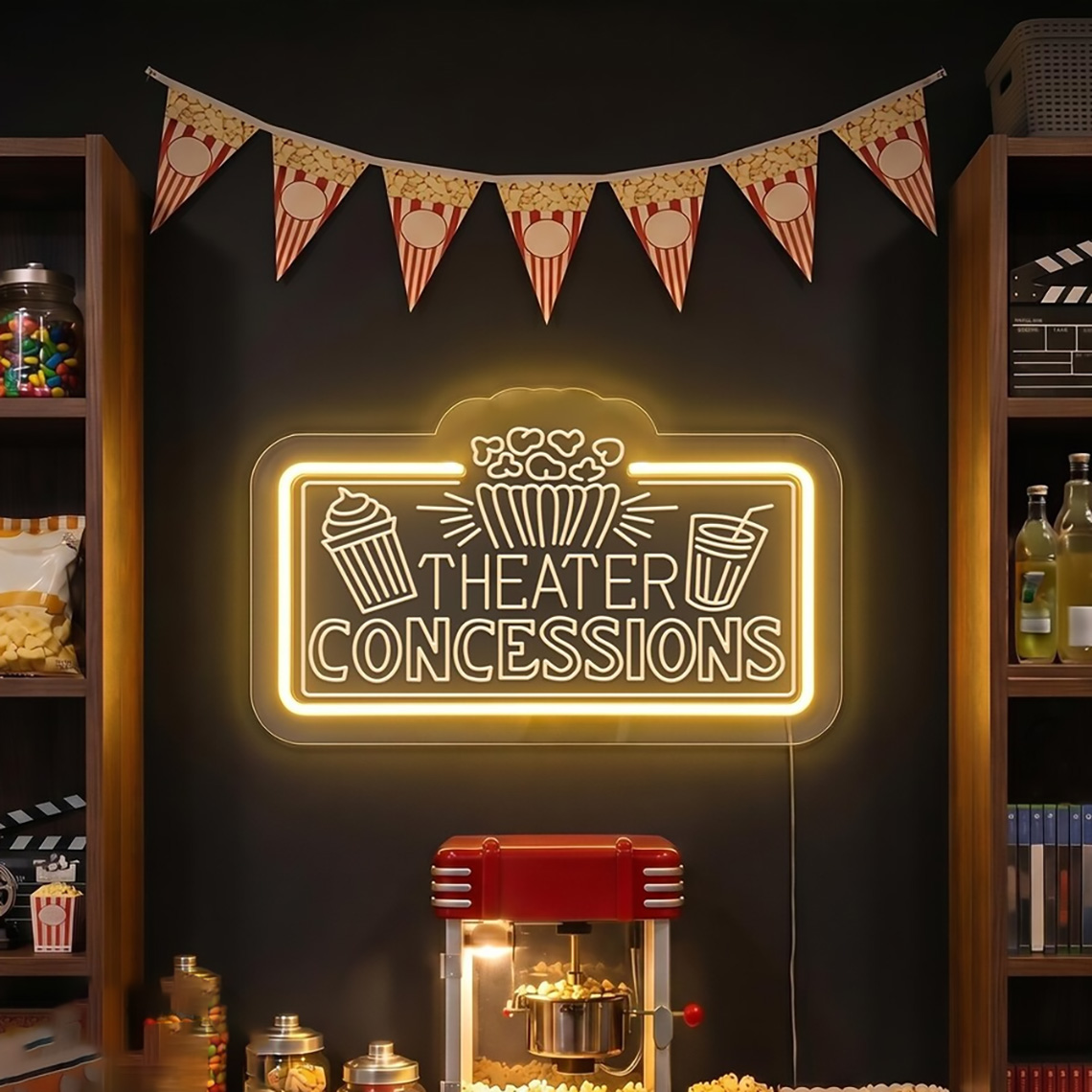 Theater Concessions Neon Sign  - đánh giá và giá Home Cinema Food