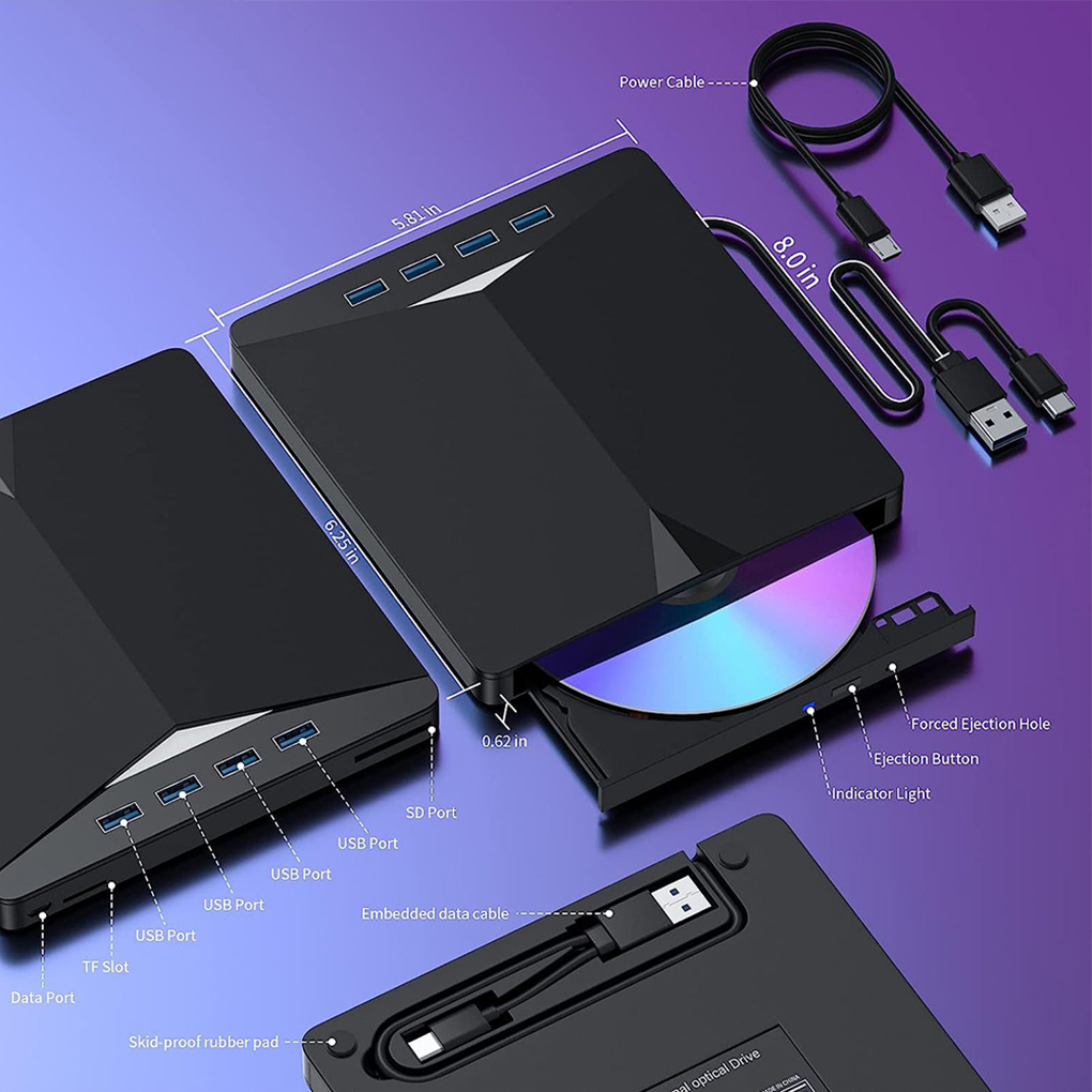 7 in1 USB 3.0 Type C External  - đánh giá và giá Blu Ray Disc Player