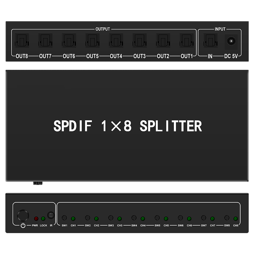 Optical Audio Splitter,1 in 8  - đánh giá và giá Home Cinema Solution