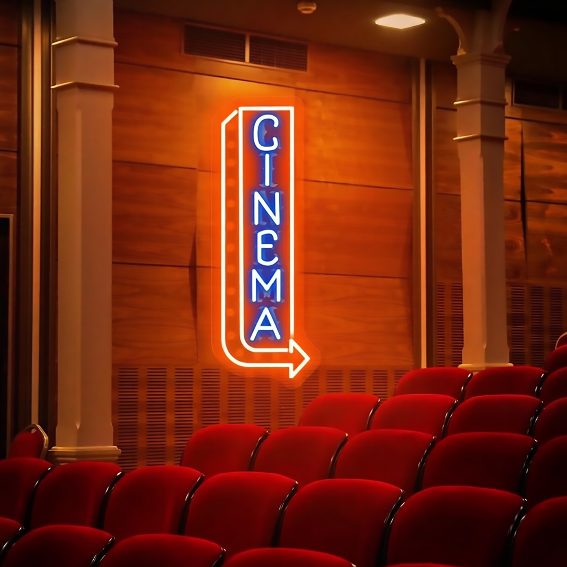 Cinema Neon Sign Cinema Popcor - đánh giá và giá Home Cinema Food