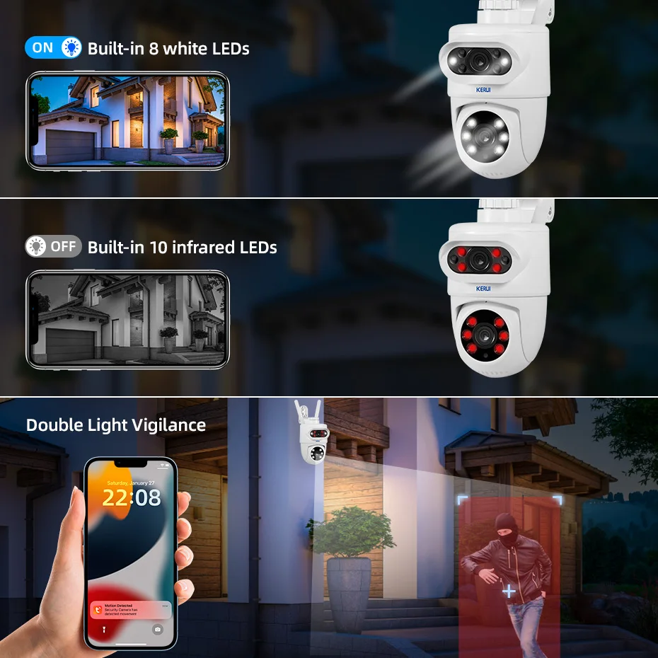 KERUI 5K 10MP Dual Lens PTZ WI - đánh giá và giá Home Cinema Wall Panels