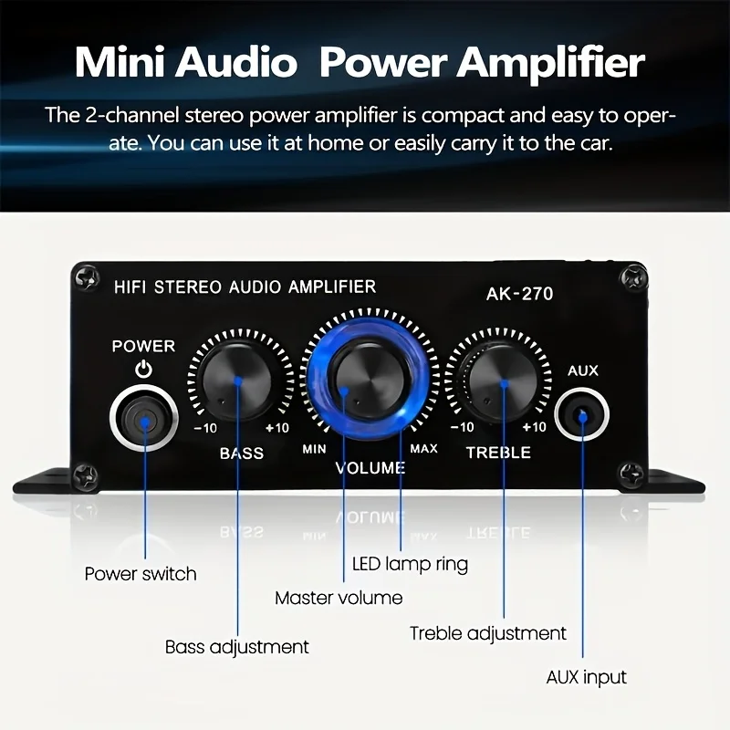 AK-270 400W Mini Power Amplifi - đánh giá và giá Home Cinema Mini