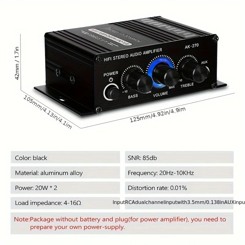 AK-270 400W Mini Power Amplifi - đánh giá và giá Home Cinema Mini