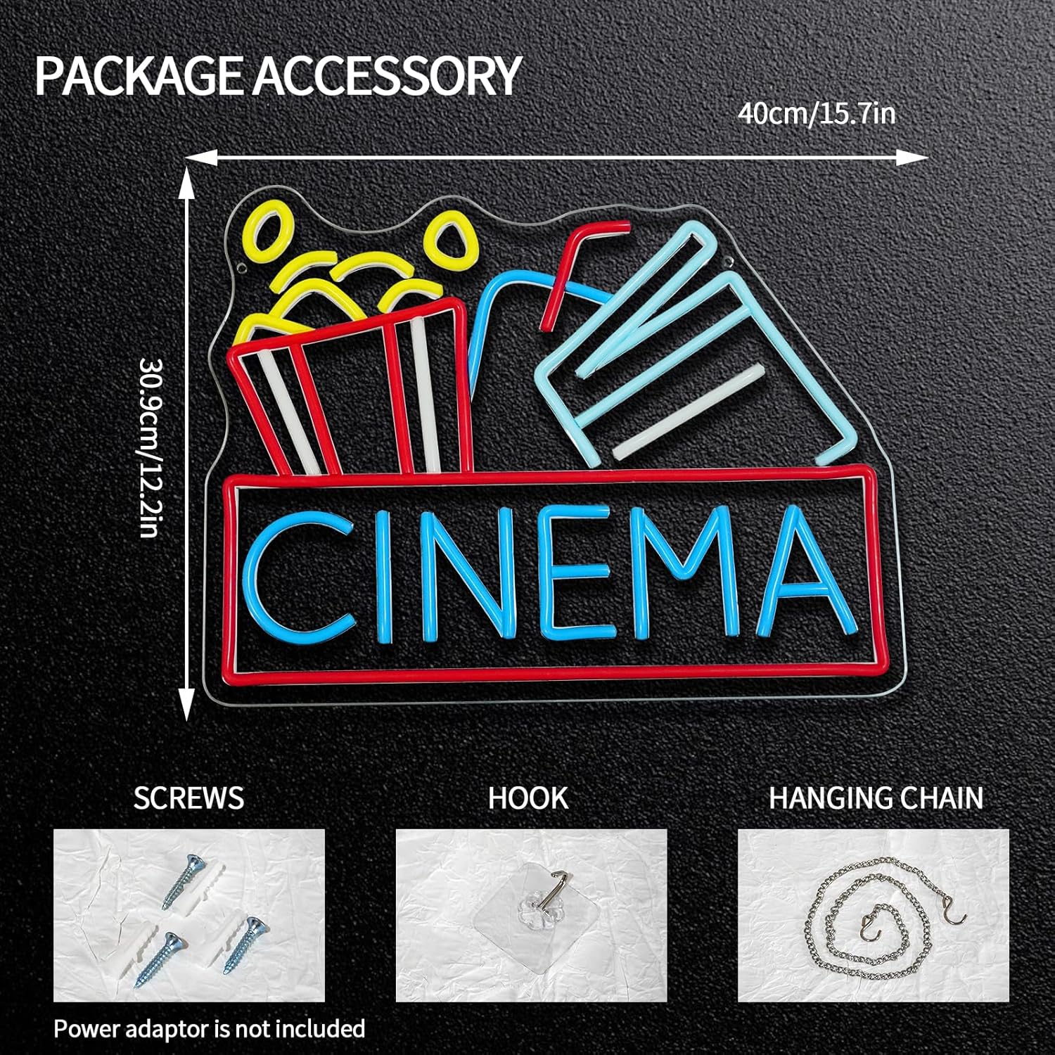 Popcorn Neon Sign Dimmable Foo - đánh giá và giá Home Cinema Food