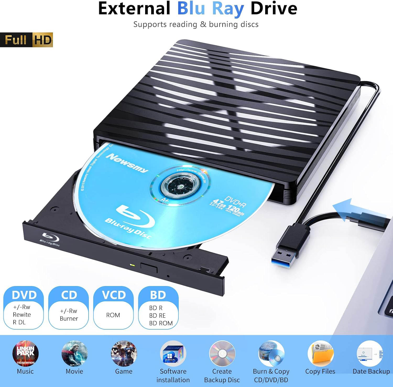 USB3.0 External Blu-ray Optica - đánh giá và giá Blu Ray Disc Player